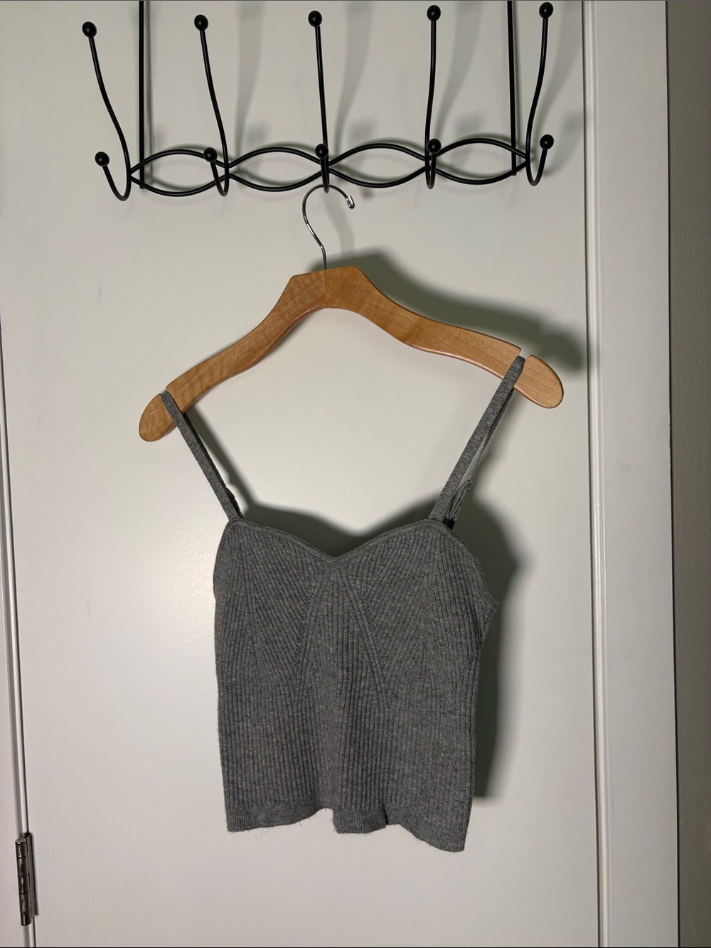 wild fable Gray Ribbed Knit Sweetheart Cami